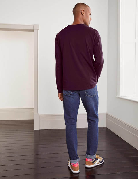 Long Sleeve Washed T-shirt - Dark Aubergine Long Sleeve Washed T-shirt - Dark Aubergine