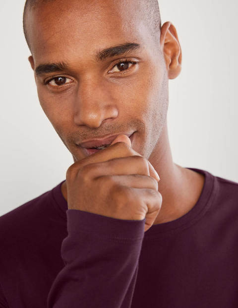 Long Sleeve Washed T-shirt - Dark Aubergine Long Sleeve Washed T-shirt - Dark Aubergine