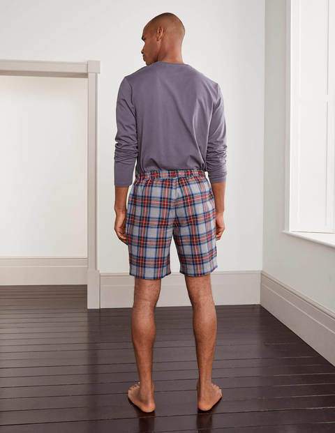 Pyjamashorts aus gebürsteter Baumwolle - Grau Meliert/Bunt, Kariert Pyjamashorts aus gebürsteter Baumwolle - Grau Meliert/Bunt, Kariert
