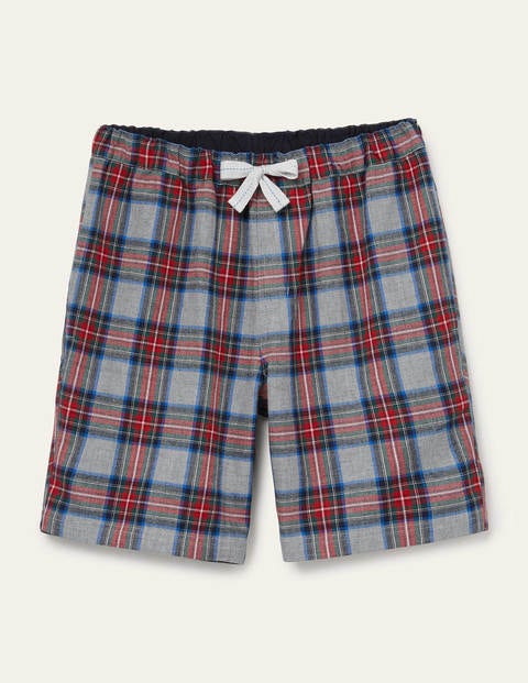 Pyjamashorts aus gebürsteter Baumwolle - Grau Meliert/Bunt, Kariert Pyjamashorts aus gebürsteter Baumwolle - Grau Meliert/Bunt, Kariert