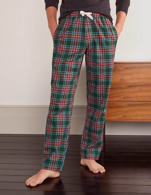 Brushed Cotton Pajama Bottoms - Emerald Night/ Corsica Check Brushed Cotton Pajama Bottoms - Emerald Night/ Corsica Check