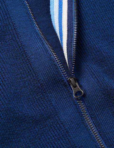 Bury Merino Zip Through Jacket - Light Navy Bury Merino Zip Through Jacket - Light Navy
