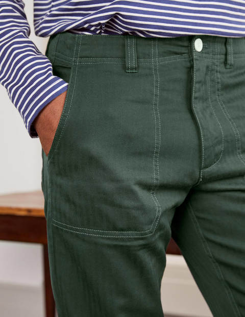 Pantalon décontracté à chevrons - Vert émeraude foncé Pantalon décontracté à chevrons - Vert émeraude foncé