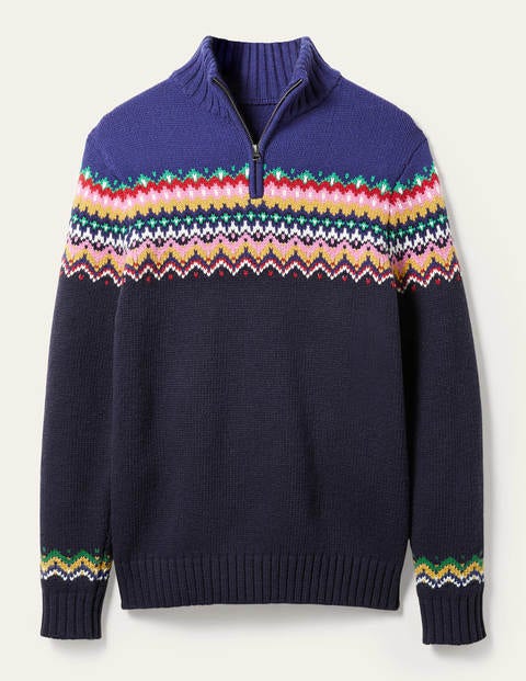 Troyer mit Fair-Isle-Muster - Schuluniform-Navy, Fair-Isle-Muster Troyer mit Fair-Isle-Muster - Schuluniform-Navy, Fair-Isle-Muster