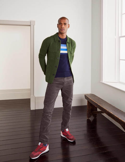 Haddon Merino Knitted Jacket - Dark Olive Melange Haddon Merino Knitted Jacket - Dark Olive Melange