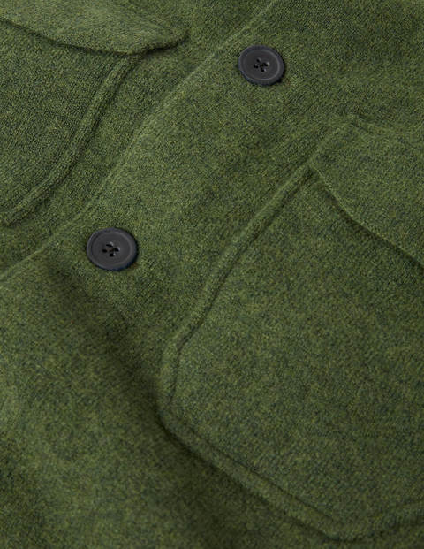 Haddon Merino Knitted Jacket - Dark Olive Melange Haddon Merino Knitted Jacket - Dark Olive Melange