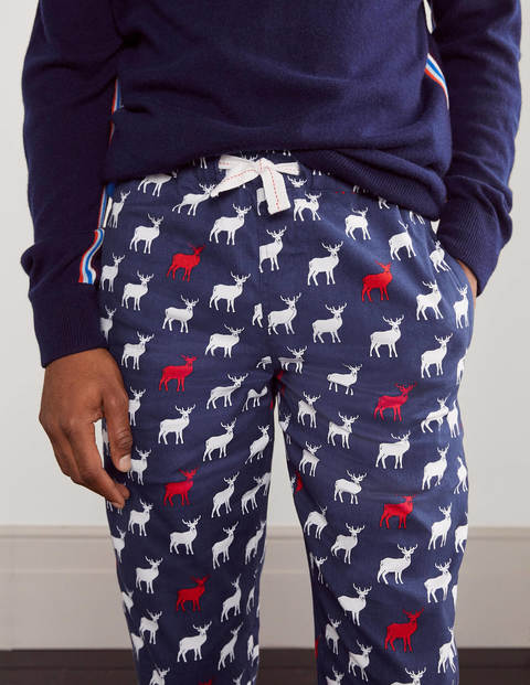 Printed Pajama Bottoms - Navy Stag Printed Pajama Bottoms - Navy Stag