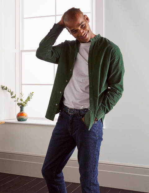 Grandad Cord Shirt - Washed Emerald Green Grandad Cord Shirt - Washed Emerald Green