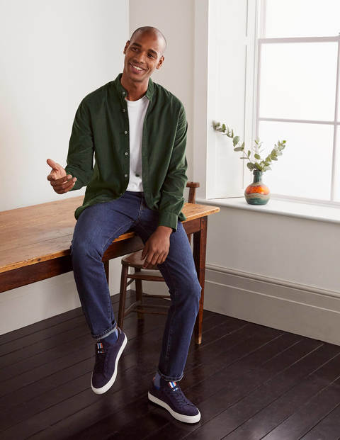 Grandad Cord Shirt - Washed Emerald Green Grandad Cord Shirt - Washed Emerald Green