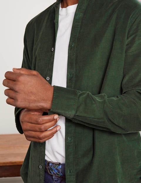 Grandad Cord Shirt - Washed Emerald Green Grandad Cord Shirt - Washed Emerald Green