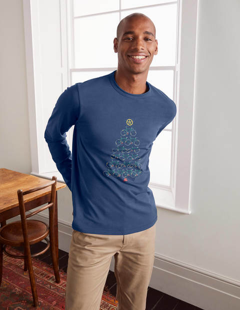 Long Sleeve Graphic T-Shirt - Cadet Blue Festive Bikes Long Sleeve Graphic T-Shirt - Cadet Blue Festive Bikes