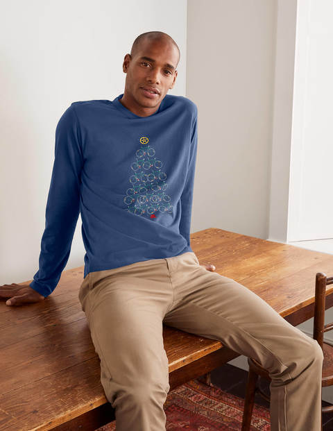 Long Sleeve Graphic T-Shirt - Cadet Blue Festive Bikes Long Sleeve Graphic T-Shirt - Cadet Blue Festive Bikes