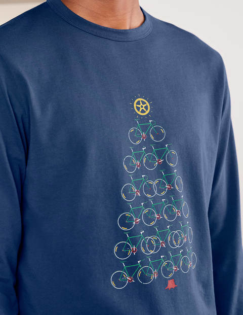 Long Sleeve Graphic T-Shirt - Cadet Blue Festive Bikes Long Sleeve Graphic T-Shirt - Cadet Blue Festive Bikes