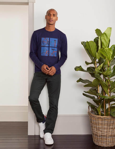 Long Sleeve Graphic T-Shirt - Light Navy Bikes Long Sleeve Graphic T-Shirt - Light Navy Bikes