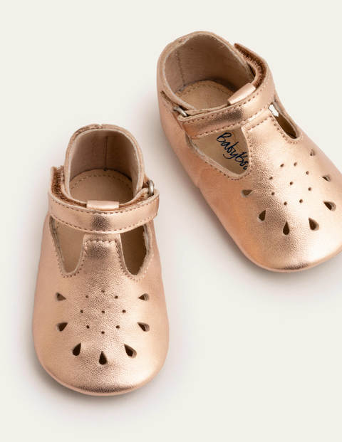 rose gold baby shoes