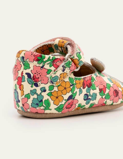 Chaussures en cuir fantaisie - Motif floral lapins vintage multi Chaussures en cuir fantaisie - Motif floral lapins vintage multi