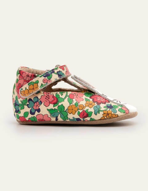 Chaussures en cuir fantaisie - Motif floral lapins vintage multi Chaussures en cuir fantaisie - Motif floral lapins vintage multi