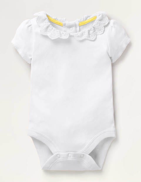 보덴 베이비 아기옷 Boden Broderie Collared Body - White Broderie