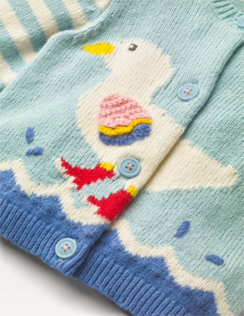 Fun Knitted Cardigan - Light Frosted Blue Duck Fun Knitted Cardigan - Light Frosted Blue Duck