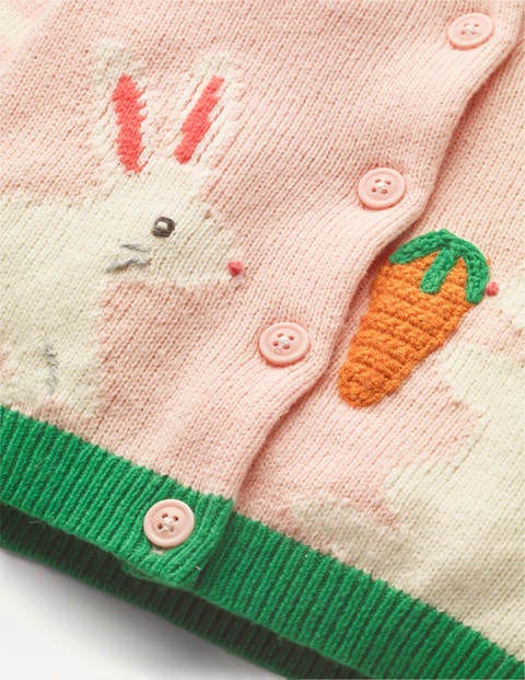 Fun Knitted Cardigan - Boto Pink Rabbits Fun Knitted Cardigan - Boto Pink Rabbits