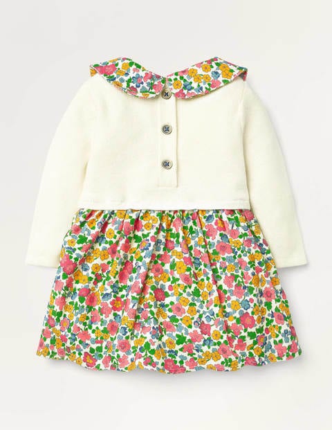 Knitted Collared Dress - Vintage Floral Knitted Collared Dress - Vintage Floral