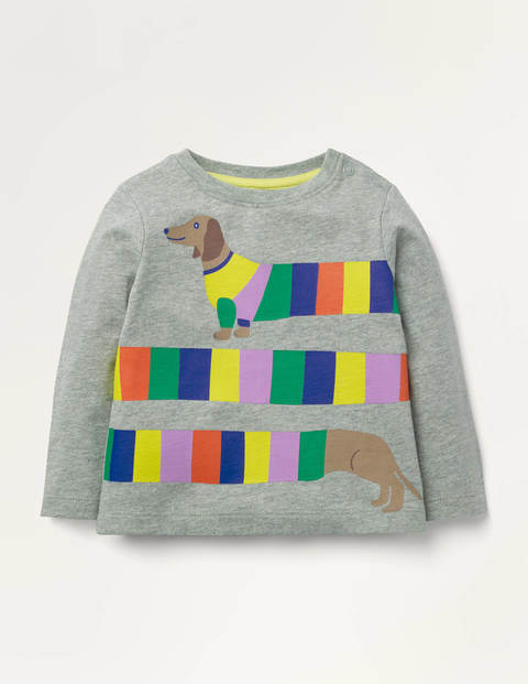 T-shirt à imprimé chien - Teckel gris chiné T-shirt à imprimé chien - Teckel gris chiné