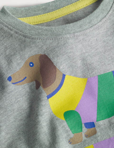 T-shirt à imprimé chien - Teckel gris chiné T-shirt à imprimé chien - Teckel gris chiné