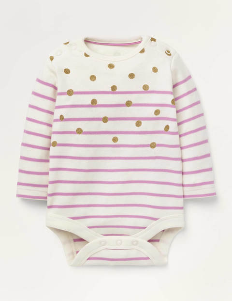 Bunter Breton-Body - Weidenröschen, Goldtupfen Bunter Breton-Body - Weidenröschen, Goldtupfen
