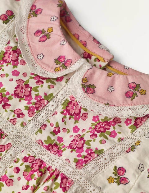 Printed Woven Hotchpotch Dress - Ivory Berry Floral Printed Woven Hotchpotch Dress - Ivory Berry Floral