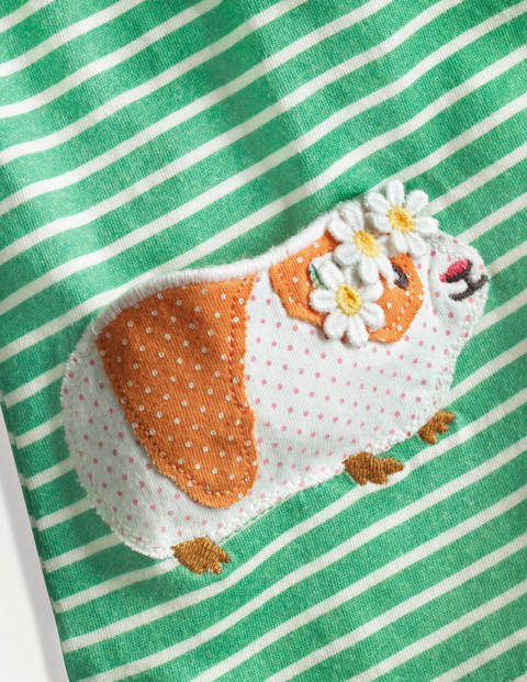 Jersey Appliqué Dress - Asparagus/Ivory Guinea Pig Jersey Appliqué Dress - Asparagus/Ivory Guinea Pig