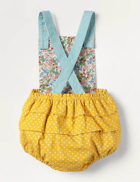 Novelty Duck Romper - Honeycomb Yellow Pin Spot Novelty Duck Romper - Honeycomb Yellow Pin Spot