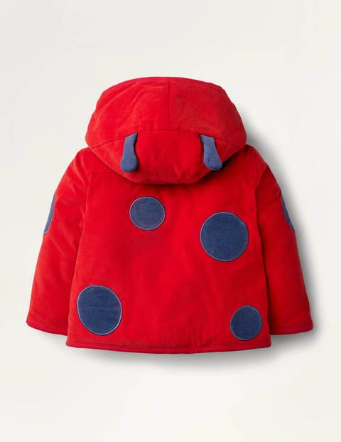 Cord Appliqué Coat - Pale Red Ladybug Cord Appliqué Coat - Pale Red Ladybug