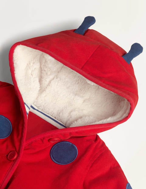 Cord Appliqué Coat - Pale Red Ladybug Cord Appliqué Coat - Pale Red Ladybug