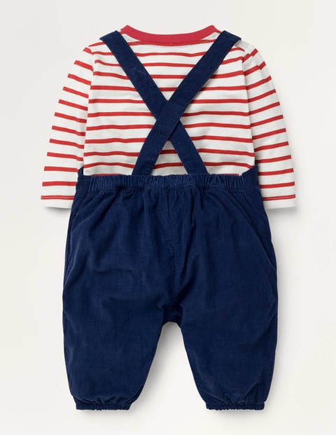 Cord Dungaree Set - Starboard Blue Tractors Cord Dungaree Set - Starboard Blue Tractors