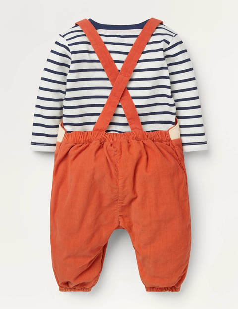 Cord Dungaree Set - Maple Orange Fox Cord Dungaree Set - Maple Orange Fox