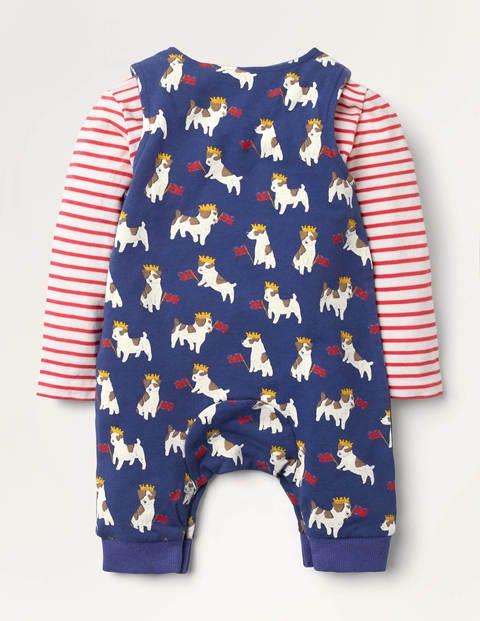 Jersey Dungaree Set - Starboard Blue Royal Sprout Jersey Dungaree Set - Starboard Blue Royal Sprout