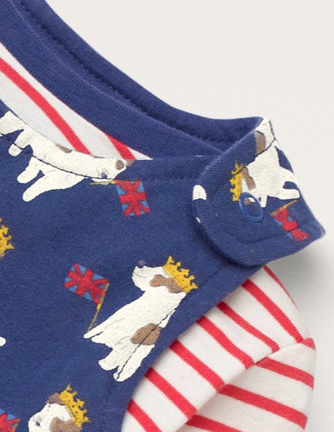 Jersey Dungaree Set - Starboard Blue Royal Sprout Jersey Dungaree Set - Starboard Blue Royal Sprout