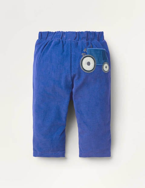 Pantalon en velours côtelé doublé de jersey - Tracteurs bleu brillant Pantalon en velours côtelé doublé de jersey - Tracteurs bleu brillant