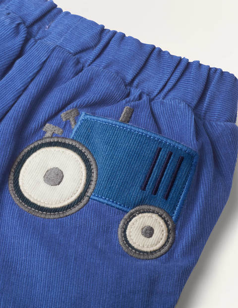 Pantalon en velours côtelé doublé de jersey - Tracteurs bleu brillant Pantalon en velours côtelé doublé de jersey - Tracteurs bleu brillant