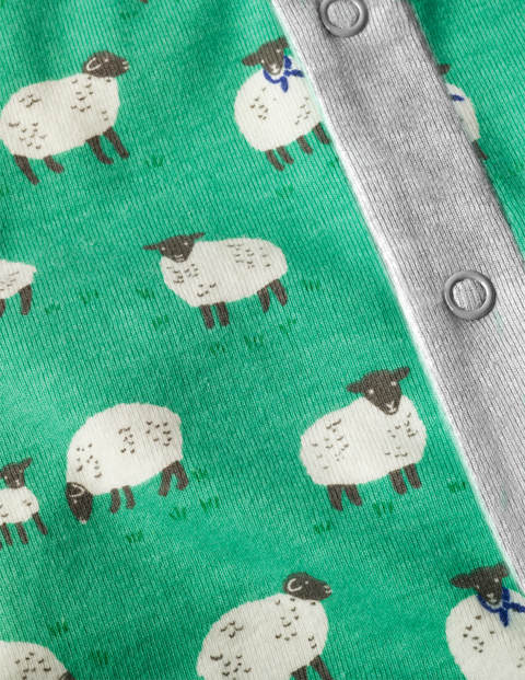 Twin Pack Rompers - Asparagus Baby Sheep Twin Pack Rompers - Asparagus Baby Sheep