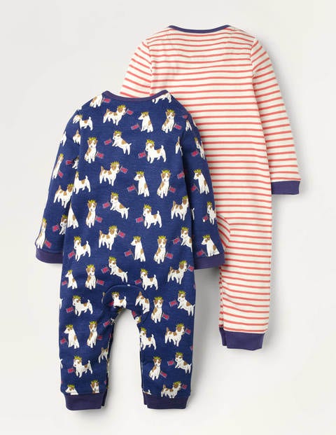 Twin Pack Rompers - Starboard Royal Sprout Twin Pack Rompers - Starboard Royal Sprout