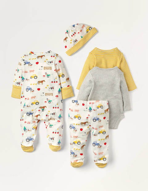 5 Piece Newborn Gifting Set - Ivory Sprout's Farm 5 Piece Newborn Gifting Set - Ivory Sprout's Farm