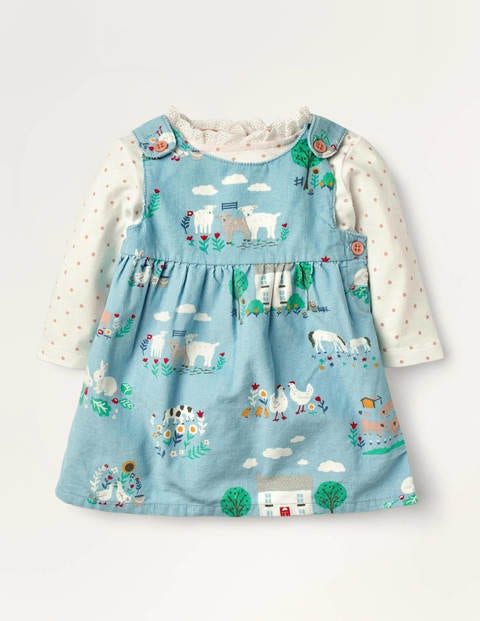 Woven Pinnie Dress Set - Baby Farmhouse Woven Pinnie Dress Set - Baby Farmhouse