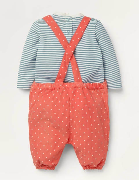 Appliqué Patch Dungaree Set - Pink Grapefruit Strawberries Appliqué Patch Dungaree Set - Pink Grapefruit Strawberries
