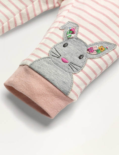 Appliqué Jersey Bottoms - Ivory/Pink Grapefruit Bunnies Appliqué Jersey Bottoms - Ivory/Pink Grapefruit Bunnies