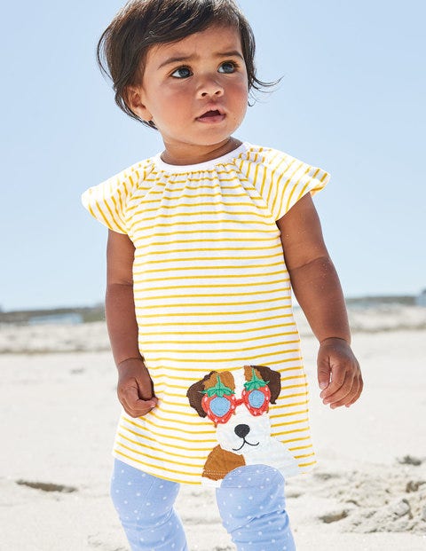 Big Appliqué Dress Set - White/Daffodil Dog Big Appliqué Dress Set - White/Daffodil Dog