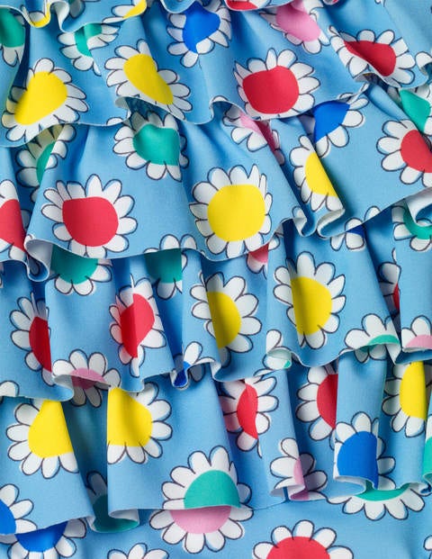 Frilly Swimsuit - Cloudy Blue Daisy Dot Frilly Swimsuit - Cloudy Blue Daisy Dot