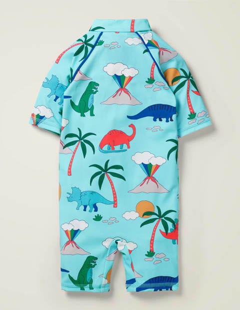 Sunsafe Summer Surfsuit - Bold Blue Dino Scene Sunsafe Summer Surfsuit - Bold Blue Dino Scene