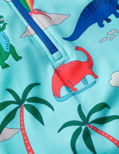 Sunsafe Summer Surfsuit - Bold Blue Dino Scene Sunsafe Summer Surfsuit - Bold Blue Dino Scene
