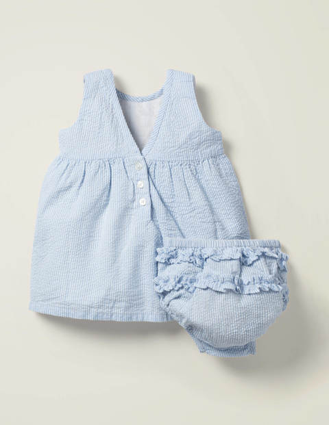 Holiday Appliqué Dress - Whisper Blue Ticking Floral Holiday Appliqué Dress - Whisper Blue Ticking Floral